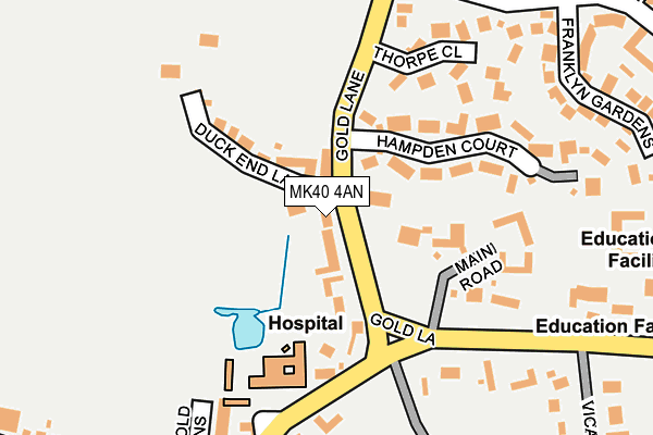 MK40 4AN map - OS OpenMap – Local (Ordnance Survey)