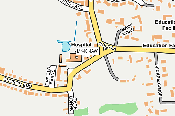 MK40 4AW map - OS OpenMap – Local (Ordnance Survey)