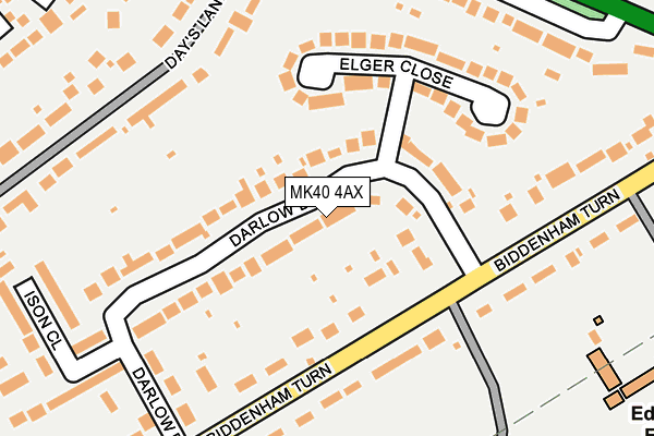 MK40 4AX map - OS OpenMap – Local (Ordnance Survey)
