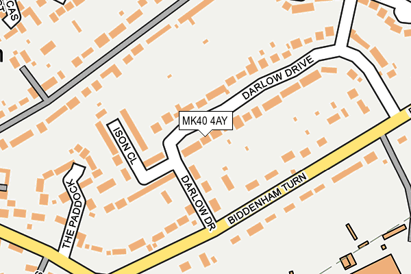 MK40 4AY map - OS OpenMap – Local (Ordnance Survey)