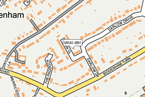 MK40 4BH map - OS OpenMap – Local (Ordnance Survey)