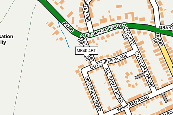 MK40 4BT map - OS OpenMap – Local (Ordnance Survey)