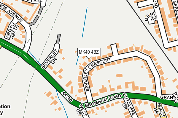 MK40 4BZ map - OS OpenMap – Local (Ordnance Survey)