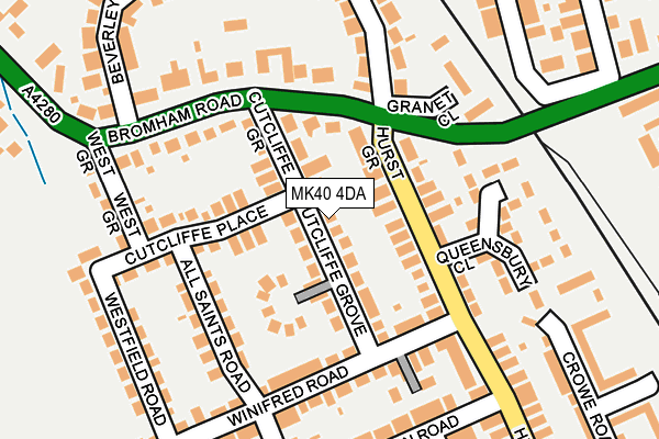 MK40 4DA map - OS OpenMap – Local (Ordnance Survey)