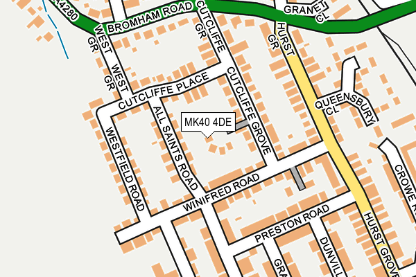 MK40 4DE map - OS OpenMap – Local (Ordnance Survey)