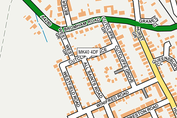 MK40 4DF map - OS OpenMap – Local (Ordnance Survey)
