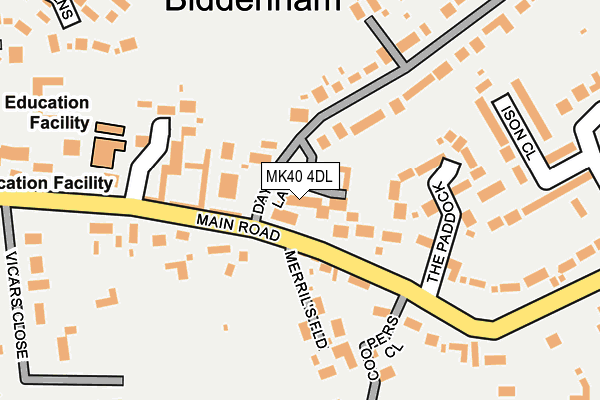 MK40 4DL map - OS OpenMap – Local (Ordnance Survey)