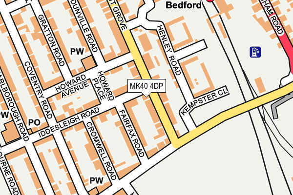 MK40 4DP map - OS OpenMap – Local (Ordnance Survey)