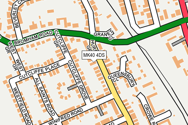 MK40 4DS map - OS OpenMap – Local (Ordnance Survey)