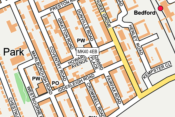 MK40 4EB map - OS OpenMap – Local (Ordnance Survey)