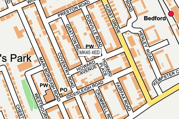 MK40 4ED map - OS OpenMap – Local (Ordnance Survey)