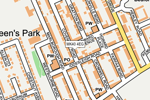 MK40 4EG map - OS OpenMap – Local (Ordnance Survey)