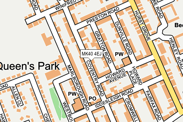 MK40 4EJ map - OS OpenMap – Local (Ordnance Survey)