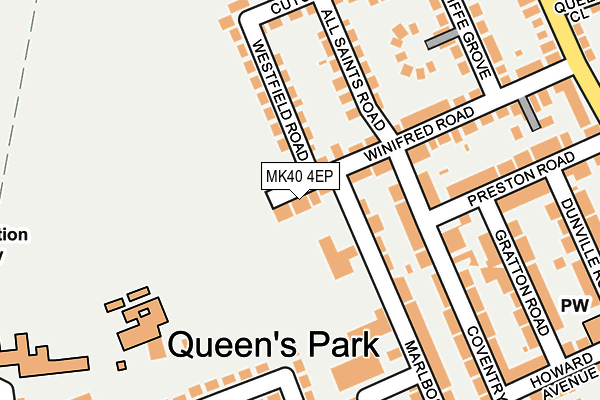 MK40 4EP map - OS OpenMap – Local (Ordnance Survey)