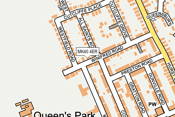 MK40 4ER map - OS OpenMap – Local (Ordnance Survey)