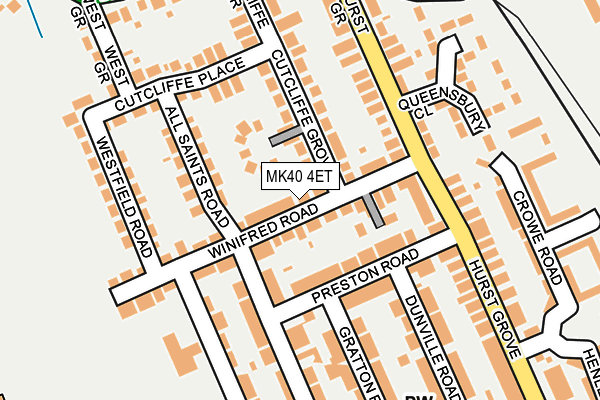 MK40 4ET map - OS OpenMap – Local (Ordnance Survey)