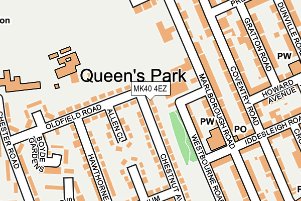 MK40 4EZ map - OS OpenMap – Local (Ordnance Survey)