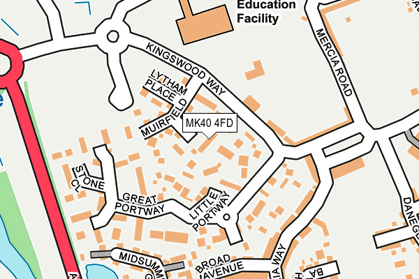 MK40 4FD map - OS OpenMap – Local (Ordnance Survey)