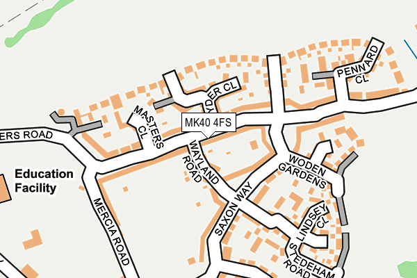 MK40 4FS map - OS OpenMap – Local (Ordnance Survey)