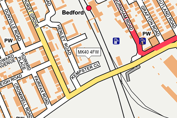 MK40 4FW map - OS OpenMap – Local (Ordnance Survey)