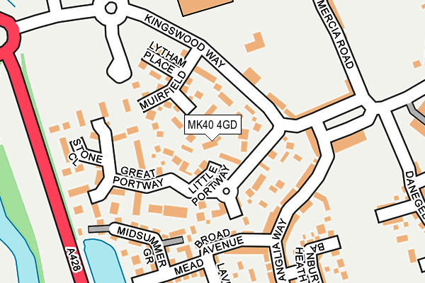 MK40 4GD map - OS OpenMap – Local (Ordnance Survey)