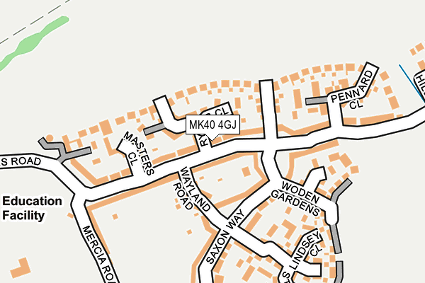MK40 4GJ map - OS OpenMap – Local (Ordnance Survey)