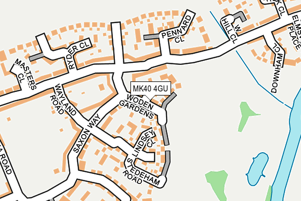 MK40 4GU map - OS OpenMap – Local (Ordnance Survey)