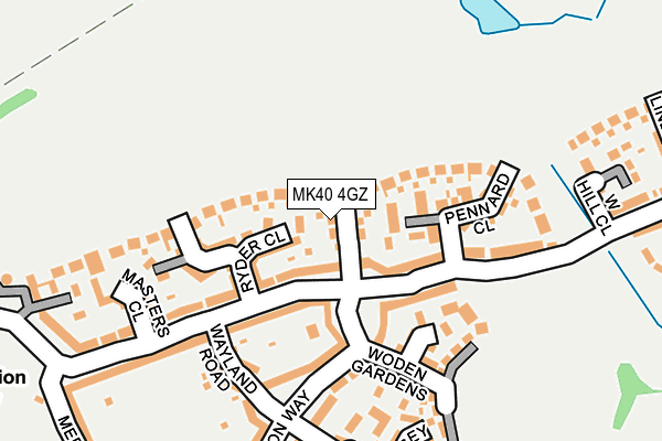 MK40 4GZ map - OS OpenMap – Local (Ordnance Survey)