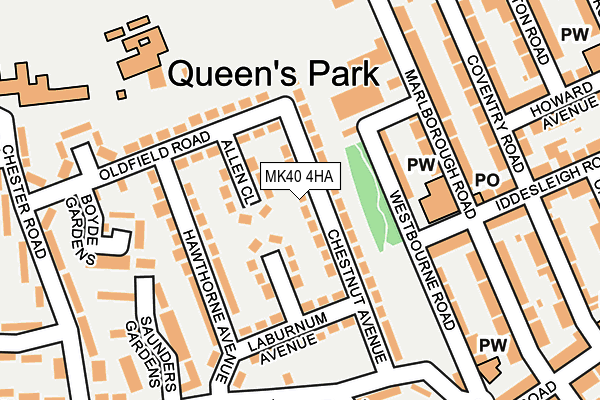 MK40 4HA map - OS OpenMap – Local (Ordnance Survey)