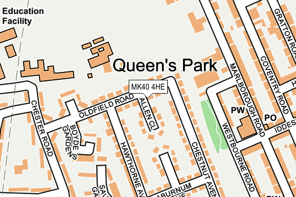 MK40 4HE map - OS OpenMap – Local (Ordnance Survey)