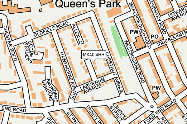 MK40 4HH map - OS OpenMap – Local (Ordnance Survey)