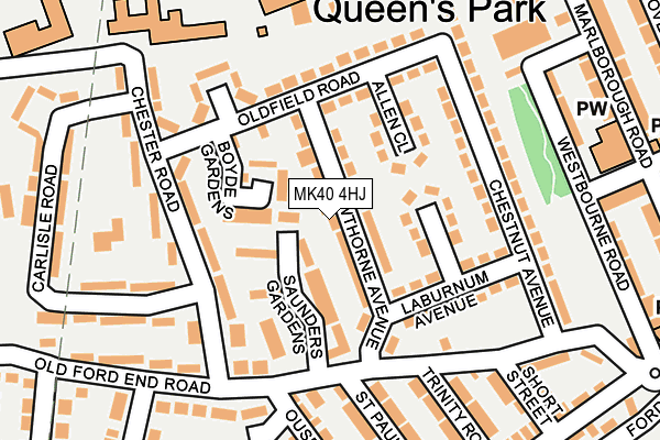 MK40 4HJ map - OS OpenMap – Local (Ordnance Survey)
