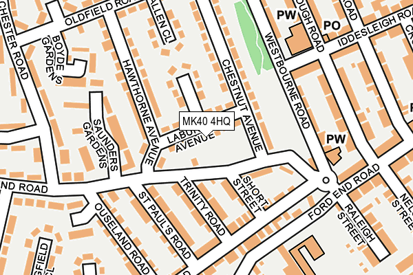 MK40 4HQ map - OS OpenMap – Local (Ordnance Survey)