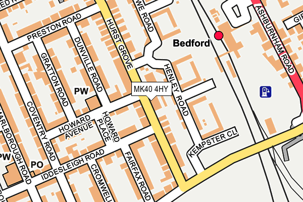 MK40 4HY map - OS OpenMap – Local (Ordnance Survey)