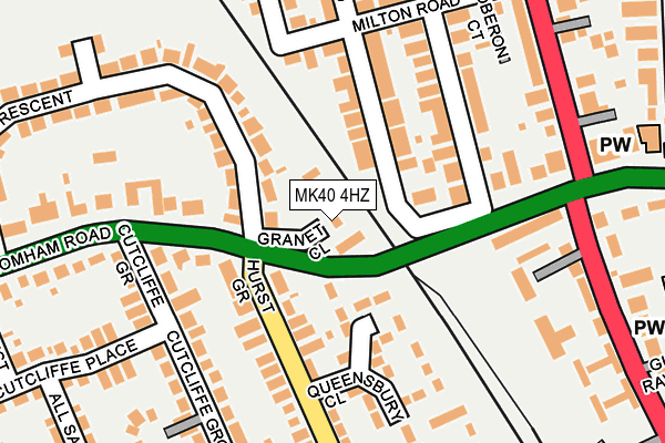 MK40 4HZ map - OS OpenMap – Local (Ordnance Survey)