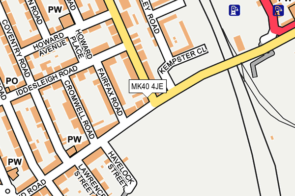 MK40 4JE map - OS OpenMap – Local (Ordnance Survey)