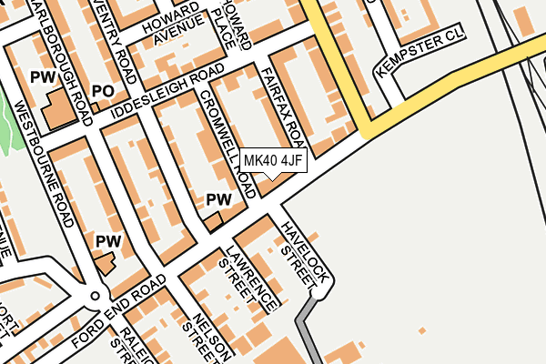 MK40 4JF map - OS OpenMap – Local (Ordnance Survey)