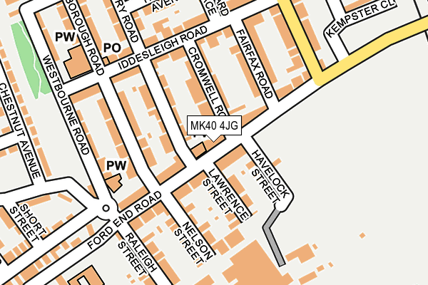 MK40 4JG map - OS OpenMap – Local (Ordnance Survey)