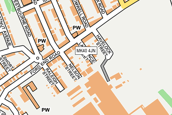 MK40 4JN map - OS OpenMap – Local (Ordnance Survey)