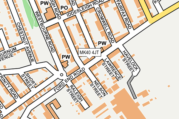 MK40 4JT map - OS OpenMap – Local (Ordnance Survey)