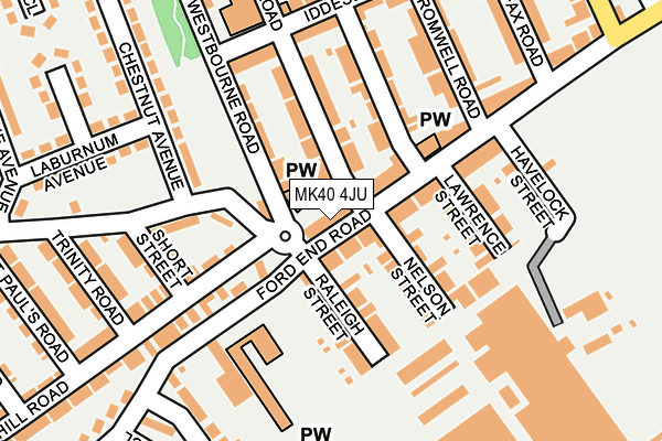 MK40 4JU map - OS OpenMap – Local (Ordnance Survey)