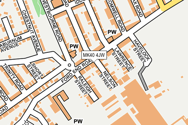 MK40 4JW map - OS OpenMap – Local (Ordnance Survey)