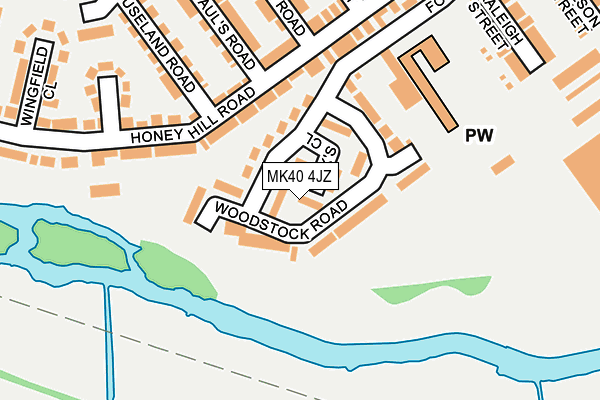 MK40 4JZ map - OS OpenMap – Local (Ordnance Survey)