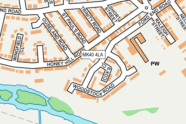MK40 4LA map - OS OpenMap – Local (Ordnance Survey)
