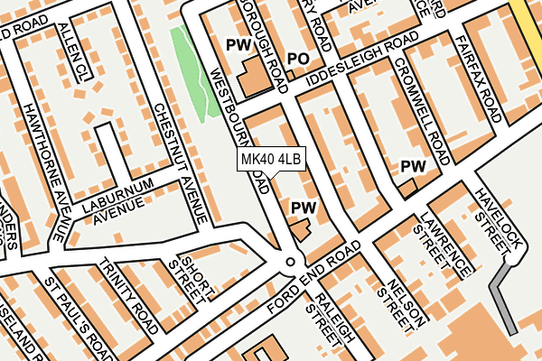 MK40 4LB map - OS OpenMap – Local (Ordnance Survey)