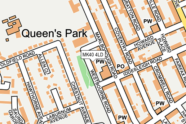 MK40 4LD map - OS OpenMap – Local (Ordnance Survey)