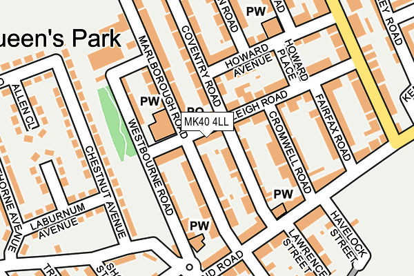 MK40 4LL map - OS OpenMap – Local (Ordnance Survey)