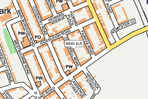 MK40 4LR map - OS OpenMap – Local (Ordnance Survey)