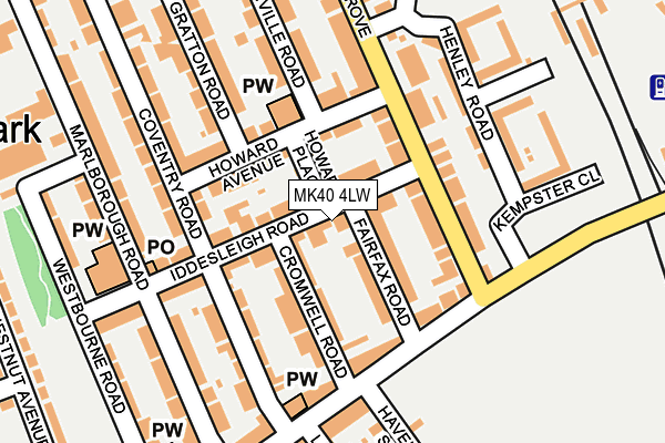 MK40 4LW map - OS OpenMap – Local (Ordnance Survey)