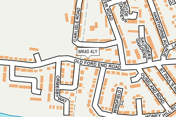 MK40 4LY map - OS OpenMap – Local (Ordnance Survey)